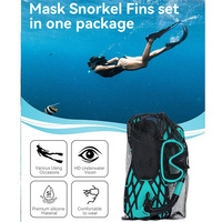 Ensemble de plongée quatre pièces en verre trempé et silicone pour adultes, transfrontalier, avec masque panoramique anti-buée, tuba entièrement étanche et plongeurs, et sac de rangement
