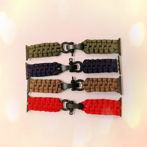 Bracelet en nylon paracorde pour Apple Watch 20 mm, tissage textile, boucle à pression sportive - Product Image 1