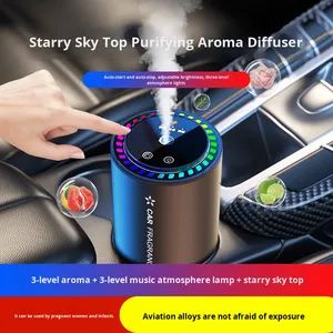 Diffuseur de voiture de parfum de brume Portable de haute qualité diffuseur d'arôme de voiture de nébuliseur d'huile essentielle intelligent de lumière colorée - Product Image 5