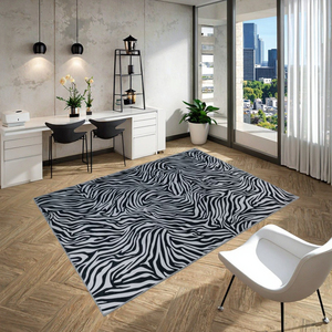 Zebra ciniglia stampata moderna zona soggiorno <span class=keywords><strong>tappeto</strong></span> di grande Design orientale <span class=keywords><strong>tappeto</strong></span> <span class=keywords><strong>bianco</strong></span> <span class=keywords><strong>nero</strong></span> per uso domestico lavabile per facile - Product Image 6