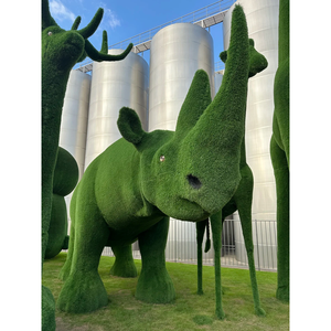 Estatua de Elefante de Fibra de Vidrio Personalizada, Topiario Artificial de Hierba, Decoración de Jardín Exterior - Product Image 5