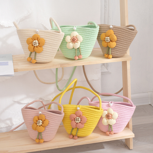 Arc-en-ciel nuage <span class=keywords><strong>sac</strong></span> à main fait à la main en coton tissé bord <span class=keywords><strong>de</strong></span> mer vacances <span class=keywords><strong>plage</strong></span> polyvalent <span class=keywords><strong>sac</strong></span> <span class=keywords><strong>de</strong></span> paille - Product Image 2