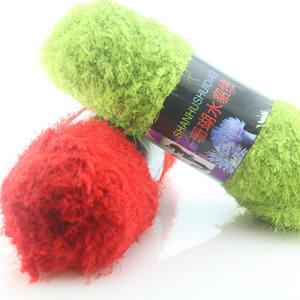 Fil torsadé en mélange de fibres de bambou, acrylique et corail, à poils longs, type fourrure et velours, pour manteau à queue de phénix, tricoté à la main, 1 fil, <span class=keywords><strong>7S</strong></span> - Product Image 3