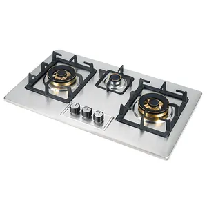 Cooking Appliances Customized Stainless Steel Gas Hob Kitchen Gas Stove 3 Burner Built-In Gas Cooktops