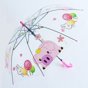 Paraguas transparente automático para niños de 19 pulgadas al por mayor de fábrica con costillas de 8K y mango de EVA con diseño de dibujos animados - Product Image 4