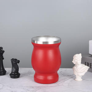 Taza <span class=keywords><strong>mate</strong></span> de acero inoxidable <span class=keywords><strong>mate</strong></span> de doble pared portátil de 4oz con logotipo personalizado con Bombilla para té de Yerba - Product Image 6