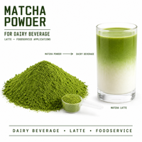 Poudre de matcha pour les boissons laitières, les lattes et les applications en restauration