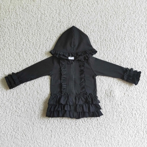 เสื้อโค้ทเด็กผู้หญิงมีฮู้ดสีเขียวล้วน - Product Image 2