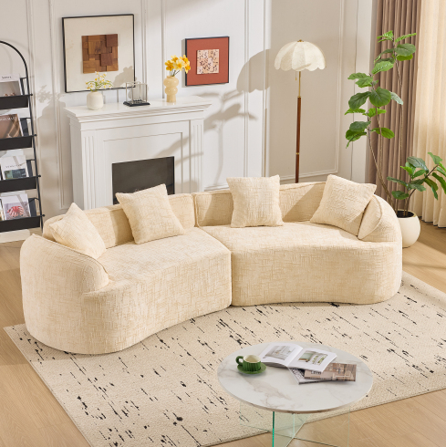 Beige + Mousse + Ressort + 4 Places + Mousse