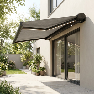 Auvent de terrasse rétractable <span class=keywords><strong>électrique</strong></span> avec cadre en aluminium thermolaqué et option <span class=keywords><strong>manivelle</strong></span> d'urgence <span class=keywords><strong>pour</strong></span> balcon d'appartement - Product Image 4