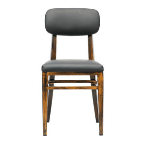 JP Marco de cuero antiguo en acabado de madera Silla Bist Silla de comedor de cuero de imitación para restaurante - Product Image 2