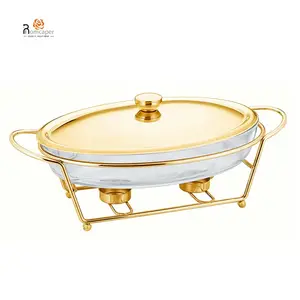 Round Chafing Dish For Home Small / Glass Serving Dishes For Buffet