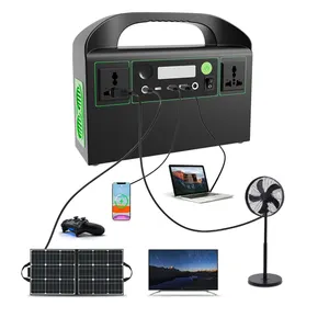 Nextgreenergy 300W baterai Lithium cadangan, stasiun daya portabel dengan lampu Led Generator tenaga surya untuk luar ruangan berkemah perjalanan