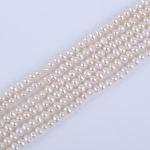 Perlas de Agua Dulce Naturales de 4-5 mm, Casi Redondas, Forma de Patata Elíptica, Hilo de Perlas Sueltas para Manualidades, Venta al por Mayor - Product Image 3