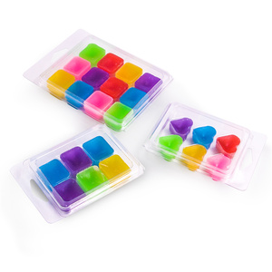 Vente en gros de moules à clapet carrés en PET recyclé à 6 cavités plateau cube en plastique <span class=keywords><strong>vide</strong></span> transparent pour bougies à tartes sans mèche - Product Image 5