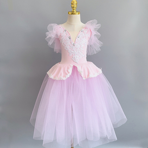 Robe de ballet longue pour enfants, costume de scène, <span class=keywords><strong>tutu</strong></span> de petit cygne pour fille, tenue de scène professionnelle pour le Lac des cygnes - Product Image 3