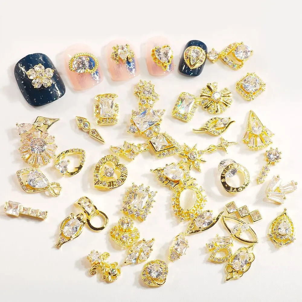 Charm 3D Kawaii de lujo para decoración de uñas, joyería de diamantes de imitación de circonio 3D, al por mayor