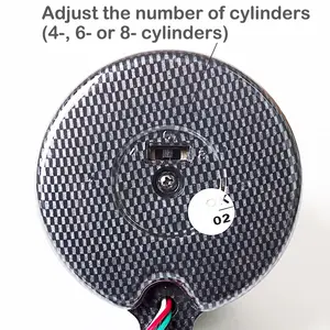 ऑटो मीटर 12 वी कार गेज के लिए 3.75 इंच 95 मिमी कार्बन फाइबर ब्लैक और एलईडी टैक के लिए 8000 आरपीएम टैकोमीटर नई स्थिति - Product Image 5