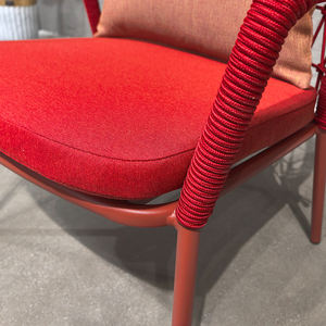 Ensemble de mobilier de loisirs confortable <span class=keywords><strong>chaise</strong></span> de jardin rouge en corde tressée pour <span class=keywords><strong>terrasse</strong></span> - Product Image 3