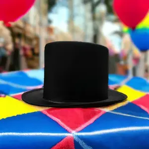 Chapeau haut de forme noir Walton Catrin avec imprimé Re Icmon, fausse fourrure, chapeau de fête pour adultes, costume de personnage, tenue festive, quatre saisons - Product Image 4