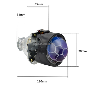 Đèn pha ô tô mini DEAO Hot Bi-xenon <span class=keywords><strong>HID</strong></span> <span class=keywords><strong>Projector</strong></span>, thấu kính tổ ong, lắp đặt thay thế, màu xanh dương, 2.5 inch, loại phổ thông, bộ H1 - Product Image 4