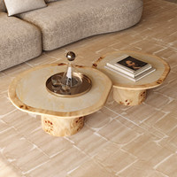 Table basse en pierre naturelle blanche comme neige, style italien, luxe simple, aucun assemblage requis, personnalisable, meubles de salon