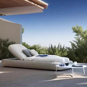 Fauteuils et canapés-lits d'extérieur modernes en alliage d'aluminium sur mesure avec coussins imperméables pour hôtels - Product Image 2