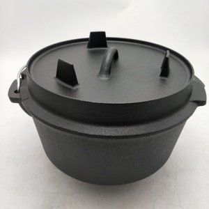 Four hollandais d'extérieur Four hollandais pré-assaisonné <span class=keywords><strong>en</strong></span> <span class=keywords><strong>fonte</strong></span> <span class=keywords><strong>noire</strong></span> de haute qualité 8L Cuisine de camping avec prêteur - Product Image 3