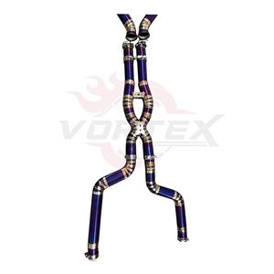 Vortex Titanium Purple Valved Catback <b>Exhaust</b> for Alfa Romeo Stelvio QV 2.9T with Center Drum Quad Carbon Tips System Mod - Product Image 3
