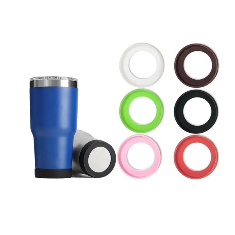 Wholesale 20 unzen 30 unzen Rubber Tumbler Sleeve 6.5cm 7cm 7.5cm BPA Free Silicone Protective Cup Mat High Quality Water Bottle Bumpers