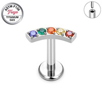 Meistverkaufter ASTM-F136 G23 Titan CZ Labret Knorpel-Ohrring Labret-Stud Septum Bauchnabel Nasenringe Piercing-Schmuck für Frauen