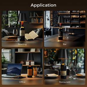 Lampada <span class=keywords><strong>da</strong></span> <span class=keywords><strong>Tavolo</strong></span> a Forma di Bottiglia di Vino Wireless Ricaricabile USB Portatile Decorazione per la Casa Controllo Touch <span class=keywords><strong>Luce</strong></span> Notturna a LED per Bar Hotel Feste - Product Image 6