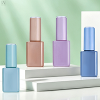 Flacon de vernis à ongles en gel 15 ml, personnalisé avec logo d'usine, couleur unique, flacon rectangulaire vide pour huile à cuticules avec bouchon et pinceau