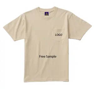 Мужская футболка с принтом логотипа на заказ, Однотонная футболка с карманом 230 г для женщин