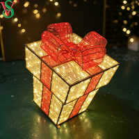 Boîte cadeau géante 3D, décoration de Noël, utilisation en extérieur, IP65, motif lumineux LED personnalisé pour aménagement paysager