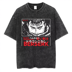 <b>Berserk</b> Vintage Acid Wash T-<b>shirt</b> 100% Cotton Loose Fit 240g Graphic Tee - Product Image 4