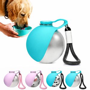 ZMaker 2026 <span class=keywords><strong>Bottiglia</strong></span> d'Acqua per Cani 2 in 1 in Acciaio Inox Portatile Pieghevole Regolabile con Ciotola in Silicone - Product Image 1