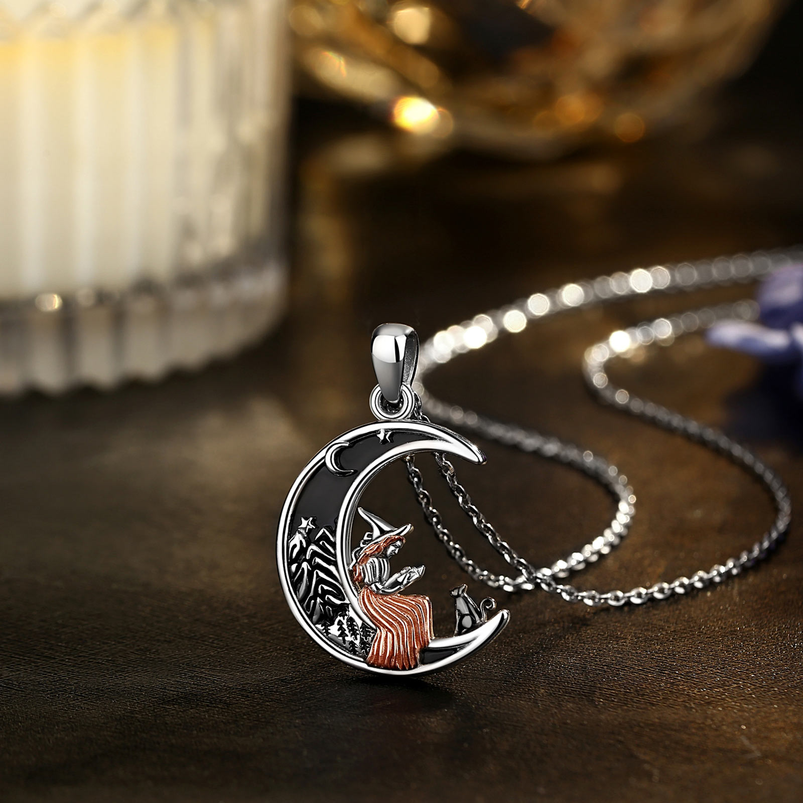Orecchini Pendenti Lunghi LOKILOKI In Argento 925 Con Zirconi Neri – Design Luna E Stella, Gioielli Donna In Argento Sterling, Eleganti E Unici