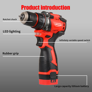 طقم مثقاب لاسلكي LDD02-P بقوة 60 نيوتن متر، محرك بدون فرش مزدوج السرعة، مثقاب دق لاسلكي احترافي صناعي ببطارية وسرعة متغيرة - Product Image 6