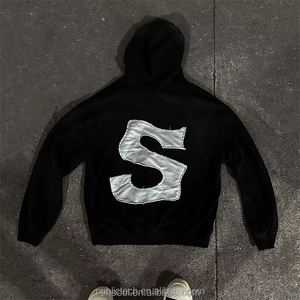 Survêtement personnalisé délavé à l'acide, jogging en coton, survêtement à broderie, ensemble pantalons de survêtement évasés et sweats à capuche, survêtements vieillis, survêtements pour hommes - Product Image 3