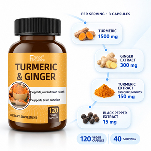 Compléments de curcuma personnalisés Shecome, soutien immunitaire, curcumine avec biopérine, gingembre, capsules de curcuma personnalisées - Product Image 5