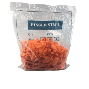 Hoge kwaliteit oranje antislip ESD latex vingertopbeschermers (wegwerpbaar) - Product Image 1