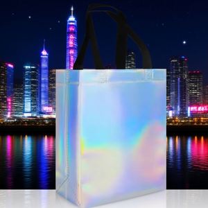 Wholesale RPET Medium Reusable Foldable Non-Woven Tote <b>Bag</b> PP Laminated Custom Logo OEM Shopping Grocery <b>Bag</b> Washable Cheap <b>Gift</b> - Product Image 4