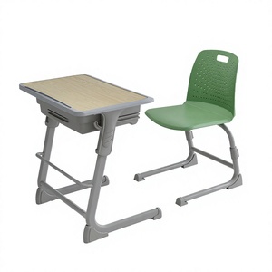 Chaise et table d'école modernes au design unique, structure métallique avec chaise en plastique PP et panier à livres - Product Image 5