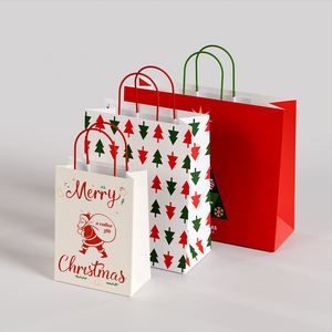 Sac en papier kraft jetable imprimé avec logo personnalisé, durable, pour emporter des aliments, faire des courses, offrir des cadeaux, avec poignée, style classique, pour la promotion - Product Image 2