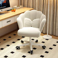 Chaise de Maquillage Chambre Fille Luxe Léger, Tabouret de Coiffeuse Maison, Chaise à Pétale Simple avec Dossier