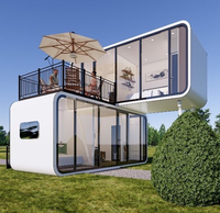 Villa de luxe en forme de capsule, préfabriquée, modulaire, portable, cabine, mini-maison, conteneur de couchage, appartement en capsule