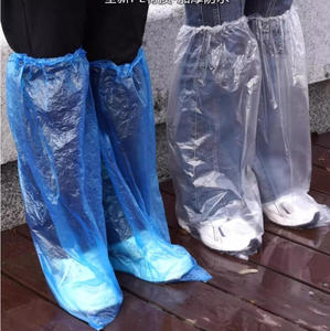 Capas de Bota de Chuva Descartáveis de Plástico Transparente/Azul PE, Duráveis, Espessas e Antiderrapantes para Proteção à Prova d'Água - Product Image 3