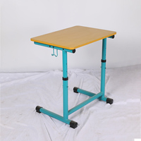 Bureau d'étude en bois réglable pour étudiants, avec tiroirs et plateau en contreplaqué, structure en acier, idéal pour salle de classe et usage domestique (vente en gros)