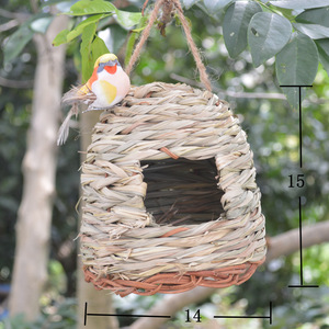 Venta al por mayor del fabricante: Nido de pájaros clásico redondo hecho a mano de hierba y caña, cálido, resistente al viento, para colgar en exteriores. - Product Image 6